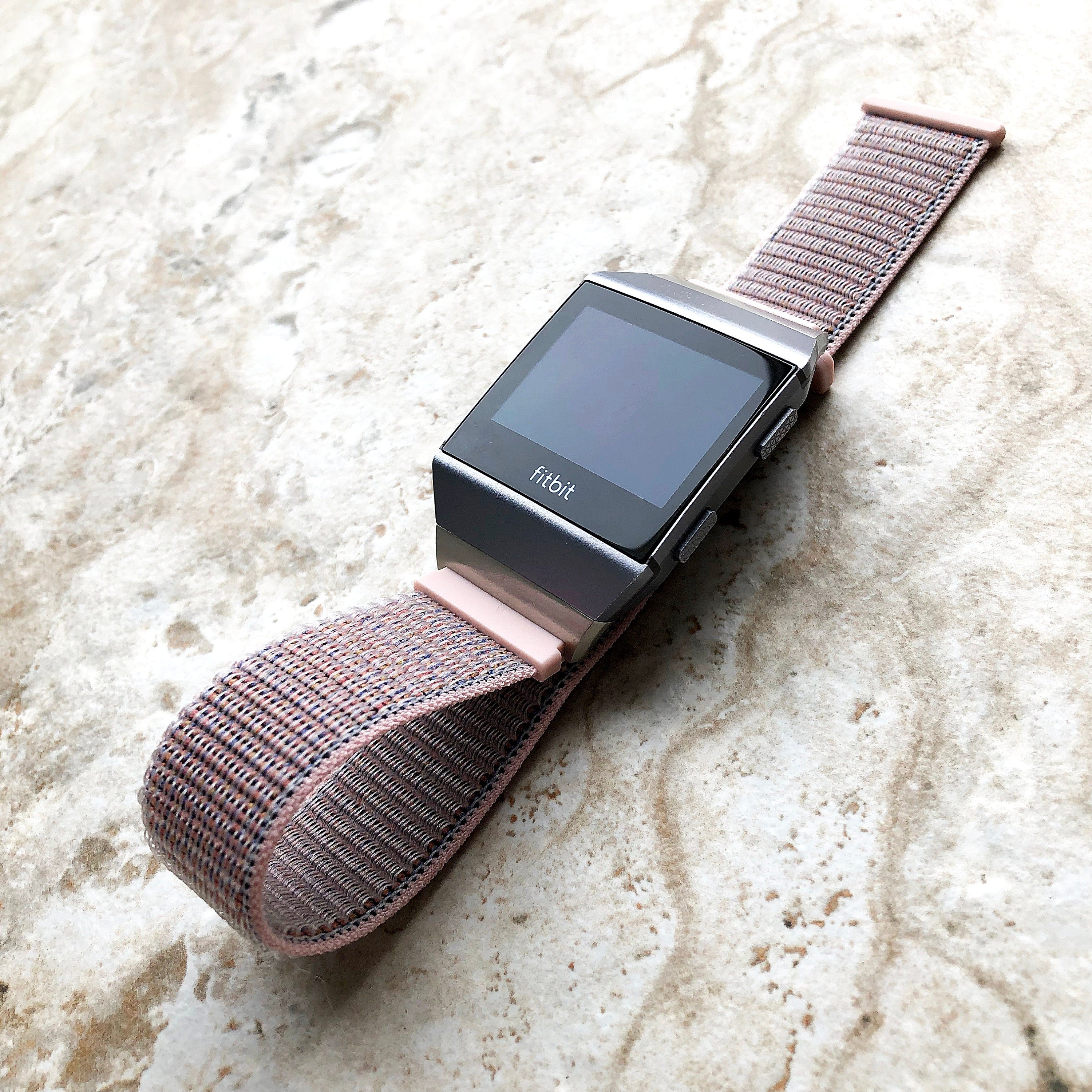 Fitbit Ionic Pink Sand Sports Loop n Hook Band Strap for Watch Band Strap Adjustable with Quick Release Adapters Silver Rose Gold Black